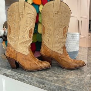 Vintage snakeskin boots made in Spain